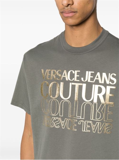 T-shirt uomo grigia Versace jeans Couture | 76GAHT10CJ00TG14